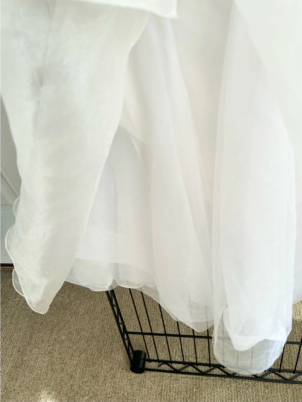 Weissman Showtime I Feel Pretty White Satin Sequins Organza Dancewear Size LC 14